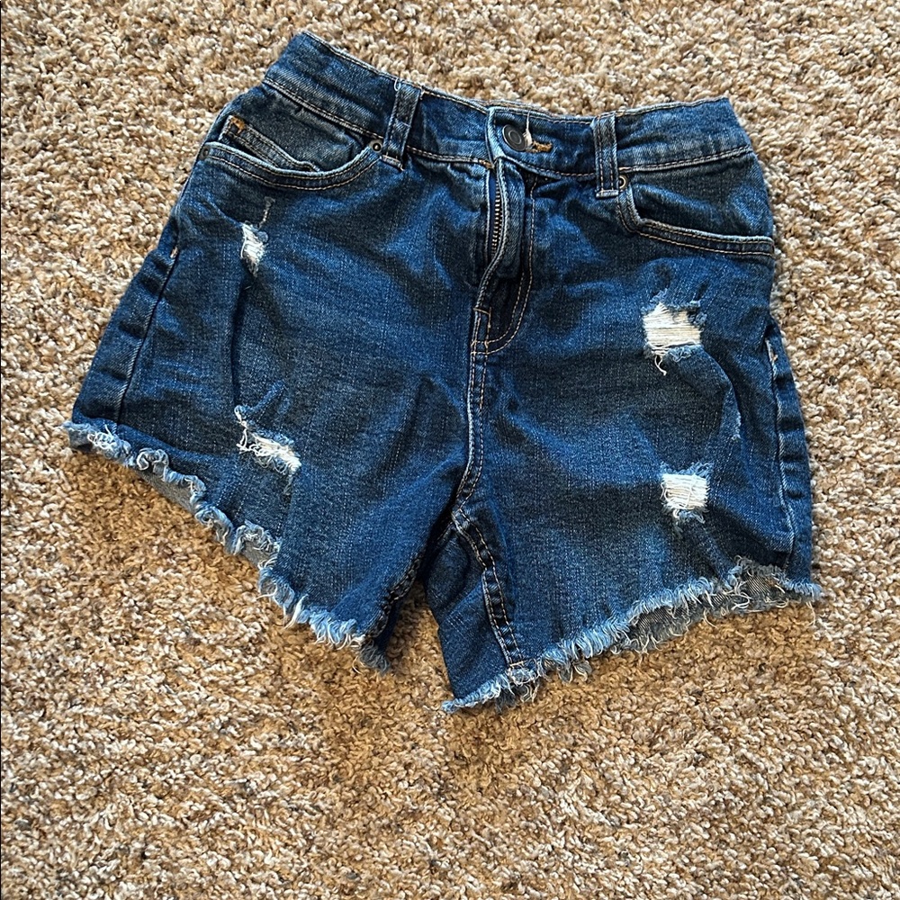 EVIE Kids Distressed Denim Shorts - Blue